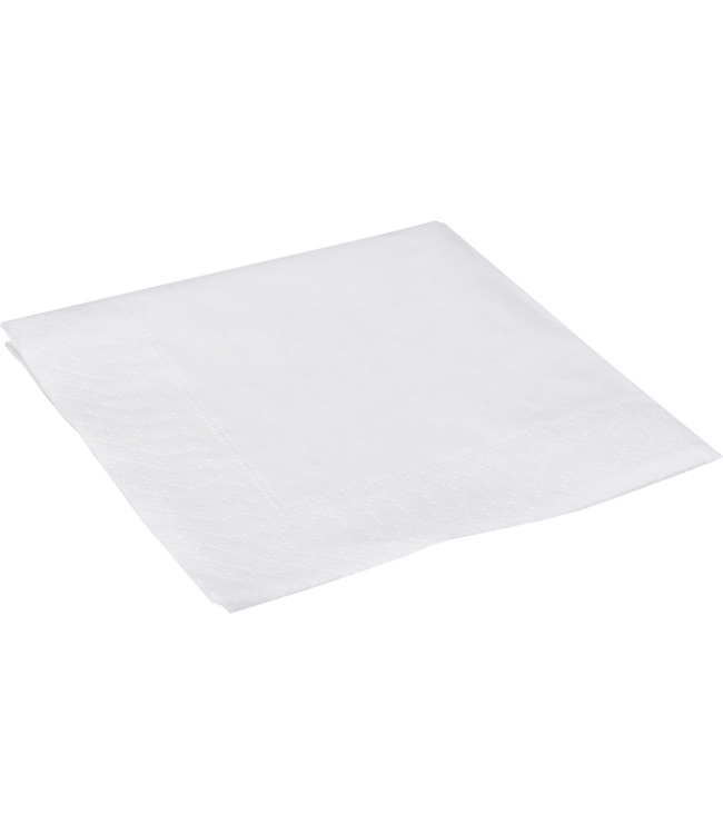 Servet 24x24 cm 2-laags wit 1/4 gevouwen papier | prijs & verp per 300 stuks