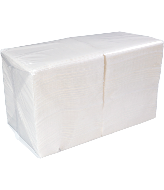 Servet 24x24 cm 2-laags wit 1/4 gevouwen papier | prijs & verp per 300 stuks
