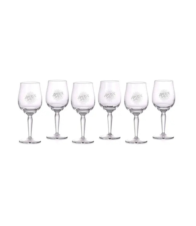 Aperol Spritz glas bedrukt | prijs & verp per 6 stuks Nog 6 stuks beschikbaar OUTLET !!