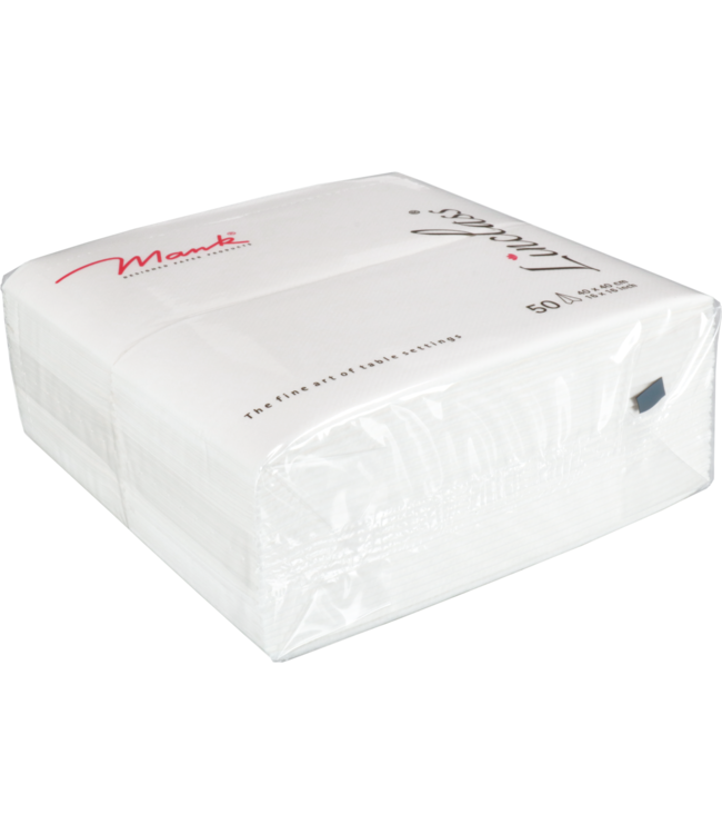 Servet 40x40 cm airlaid wit 1/8 gevouwen - Papier | prijs & verp per 300 stuks