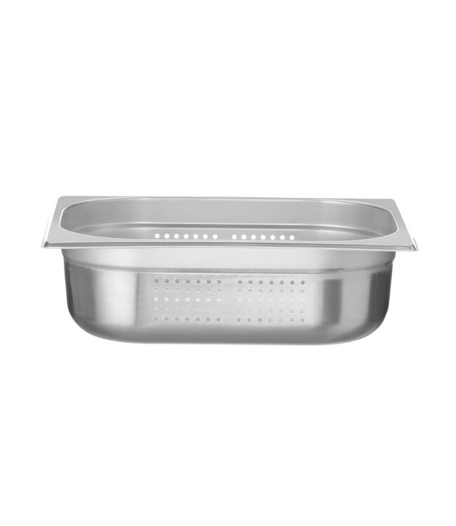Gastronormbak rvs 1/2-100 mm diep geperforeerd zonder greep Kitchen Line  - Hendi