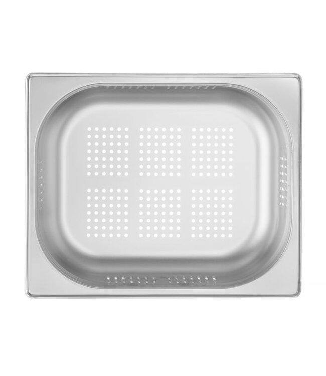 Gastronormbak rvs 1/2-100 mm diep geperforeerd zonder greep Kitchen Line  - Hendi