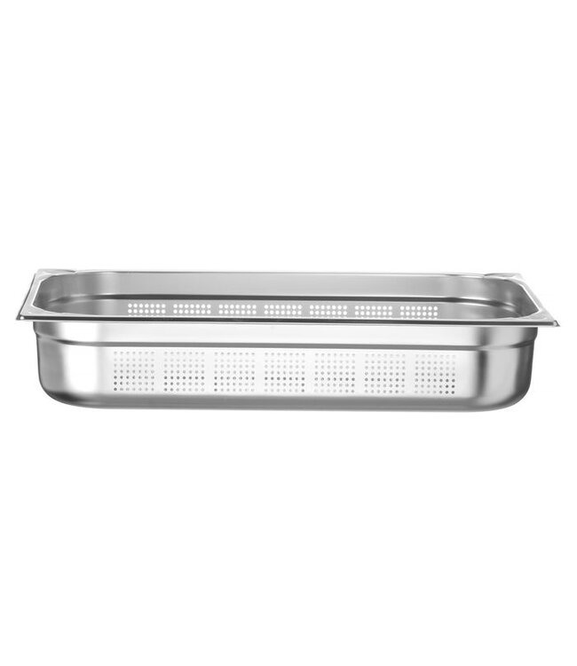 Gastronormbak rvs 1/1-100 mm diep geperforeerd zonder greep Kitchen Line  - Hendi