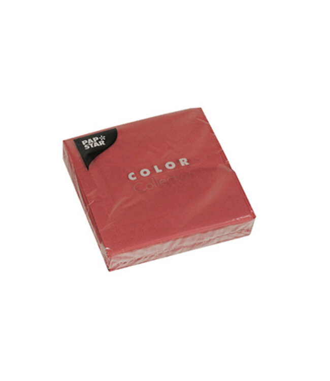 Servet 24x24 cm 3-laags bordeaux 1/4 gevouwen - Papstar| prijs & verp per 300 stuks