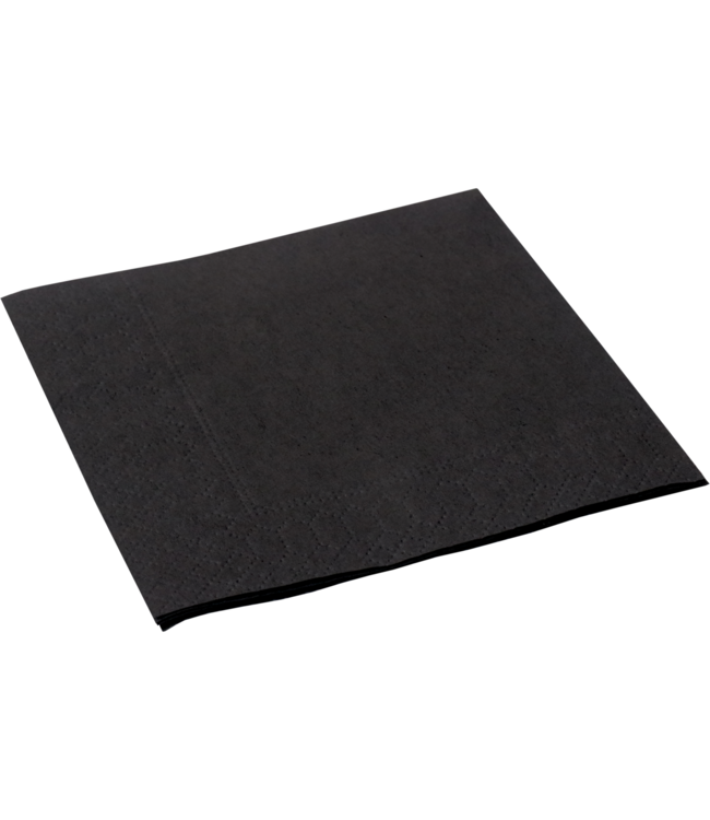Servet 24x24 cm 2-laags zwart 1/4 gevouwen | prijs & verp per 300 stuks