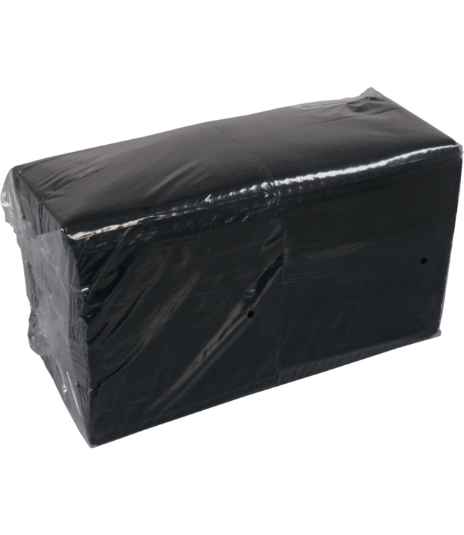 Servet 24x24 cm 2-laags zwart 1/4 gevouwen | prijs & verp per 300 stuks