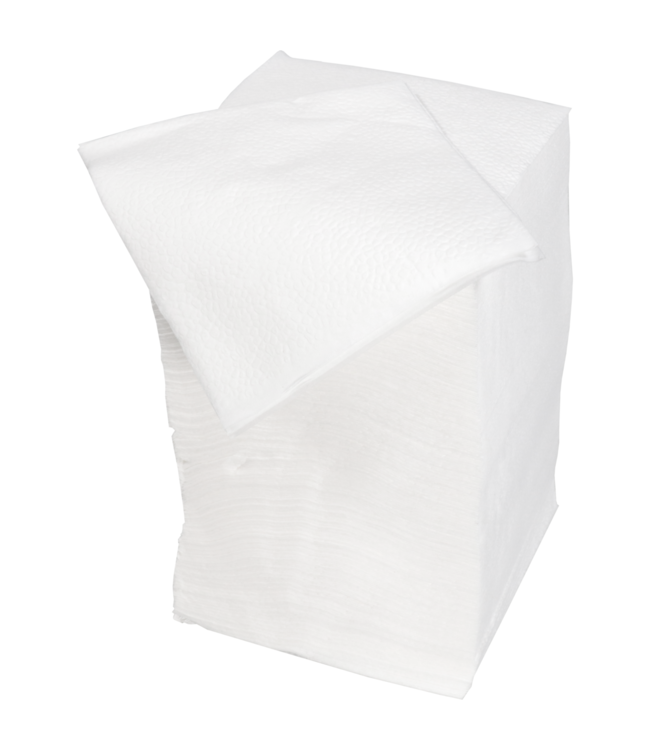 Servet 24x24 cm 1-laags wit 1/4 gevouwen | prijs & verp per 500 stuks