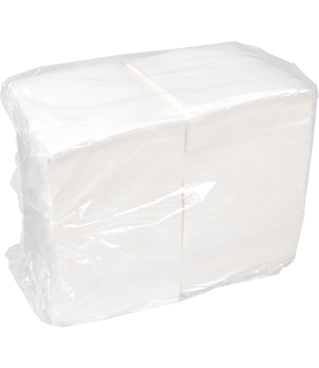 Servet 24x24 cm 1-laags wit 1/4 gevouwen | prijs & verp per 500 stuks