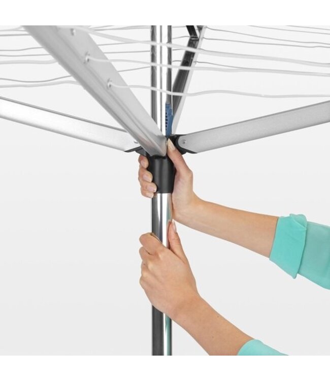 Droogmolen 40 mtr met metalen grond anker metallic grey - Brabantia