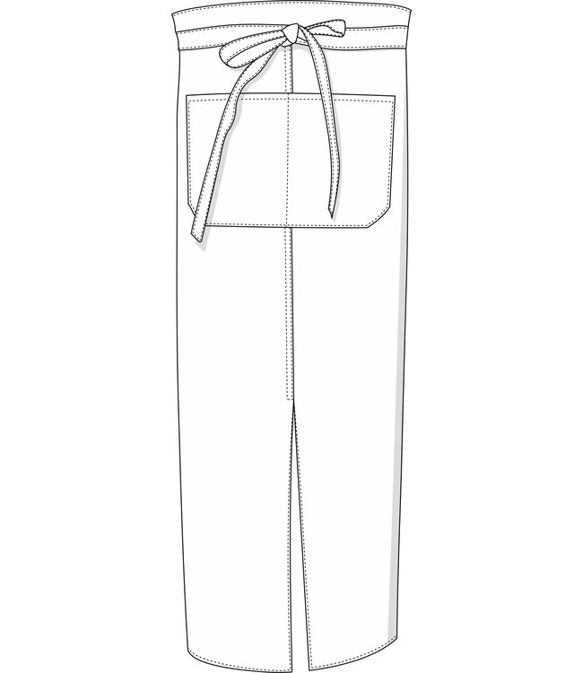 Franse sloof met split en zak zwart