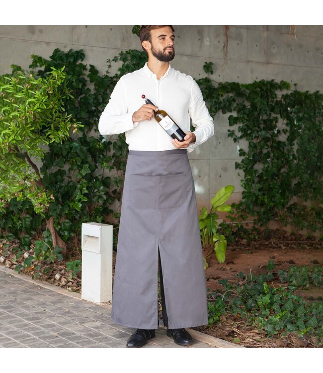 Franse sloof met split en zak zwart