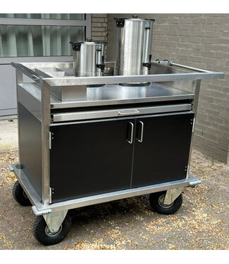 Buiten serveerwagen ± 1.200x ±1.100x ±900 mm RVS "De Zorgboog"