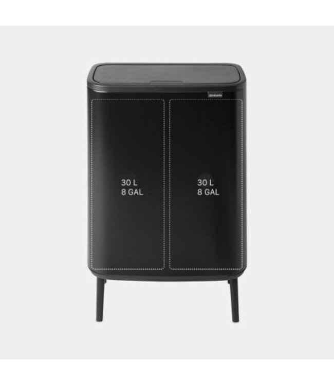Afvalbak 2x 30 ltr Bo Touch Bin Hi Matt Black - Brabantia