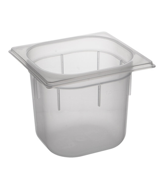 Gastronormbak kunststof PC 1/6-150 mm diep transparant hittebestendig -40/+70°C