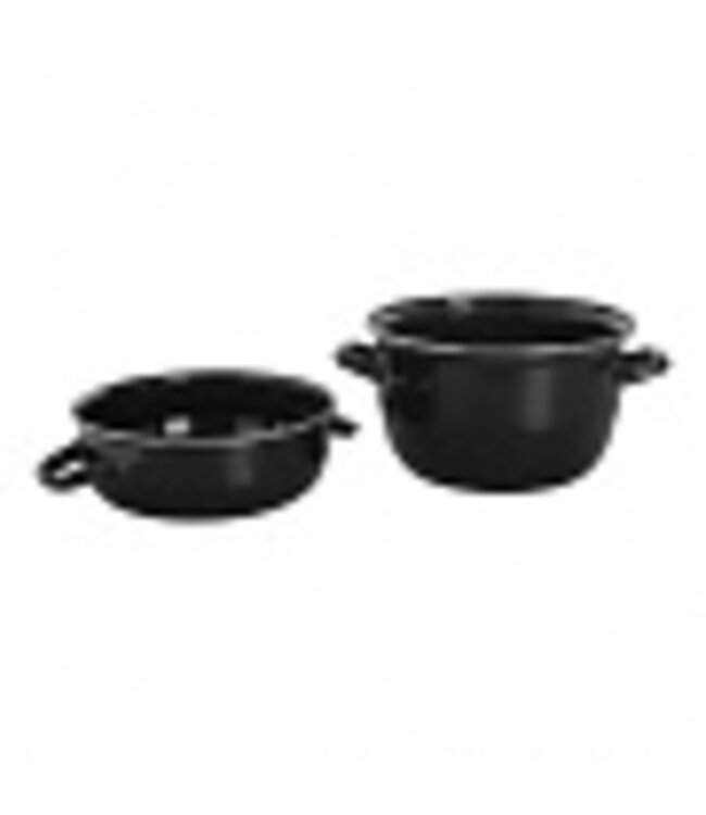 Mosselpan zwart 20 cm / 2 kg - Geëmailleerd