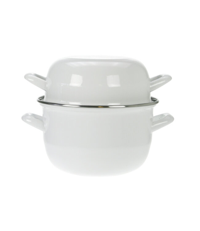 Mosselpan wit Ø18 cm 2,8 ltr 1,2 kg - Cosy & Trendy | prijs & verp per 6 stuks