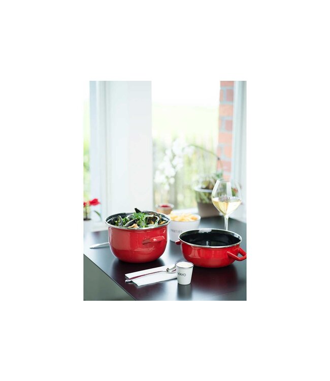 Mosselpan rood Ø18 cm 2,8 ltr 1,2 kg - Cosy & Trendy | prijs & verp per 6 stuks
