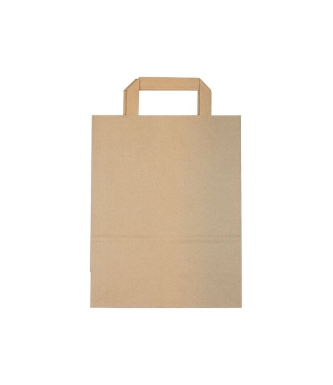 Tas papier 22/11x27 cm (b/dxh) 70gr/m² snacktas bruin platte greep | prijs & verp per 500 stuks