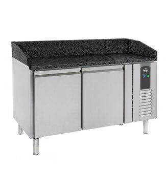 Combisteel Pizzawerkbank 1510x800x1000 mm (bxdxh) 2 deurs met zwart graniet werkblad - Combisteel