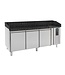Combisteel Pizzawerkbank 2025x800x1000 mm (bxdxh) 3 deurs met zwart graniet werkblad - Combisteel
