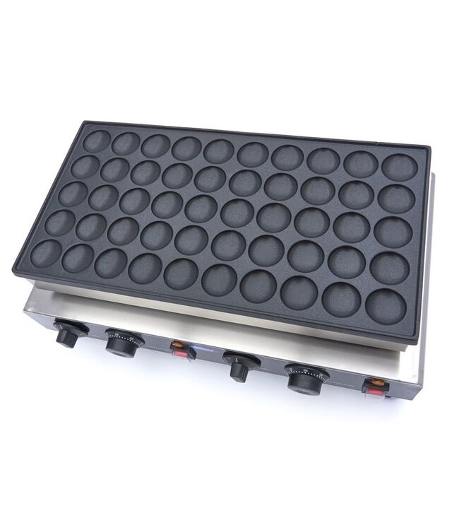 Poffertjesplaat Ø43 mm 50 uitsparingen 540x325x160 mm (bxdxh) 230V 1.500W