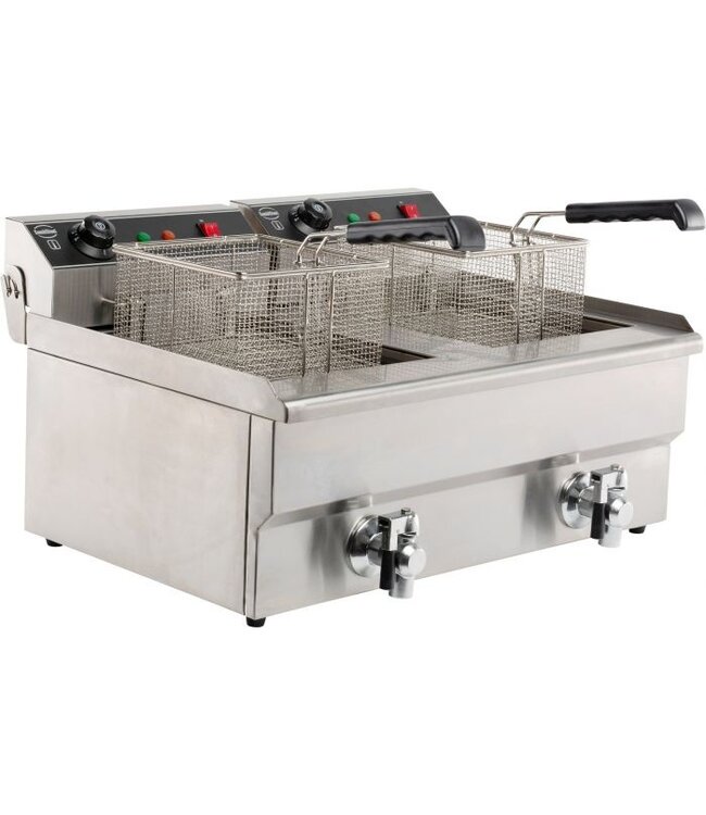 Tafelfriteuse 2x 8 ltr 630x505x355 mm (bxdxh) Elektrisch Tafelmodel - Combisteel
