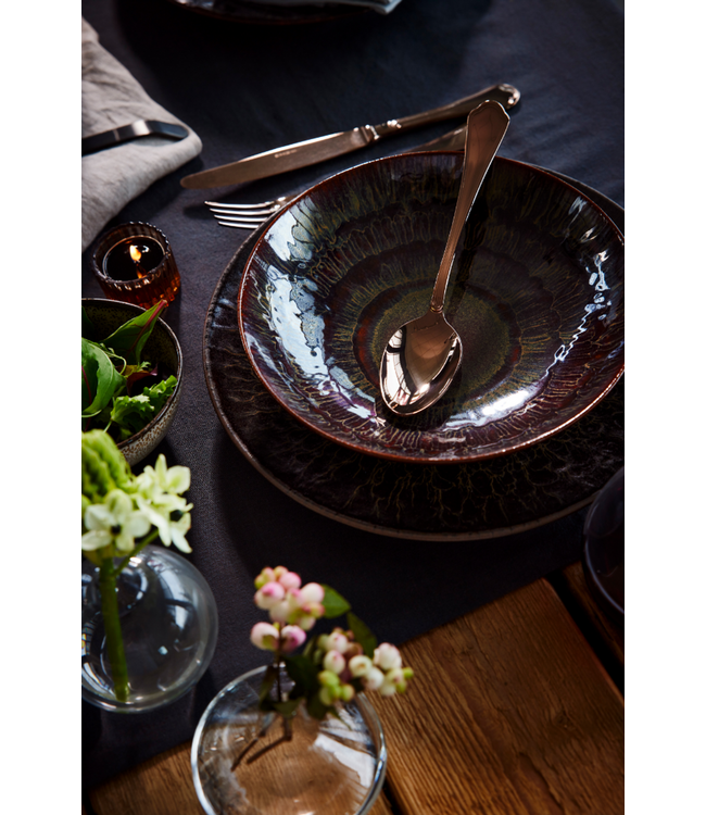 Schaal Ø240x(h)72 mm stoneware Victory Bruin - Palmer | prijs & verp per 4 stuks