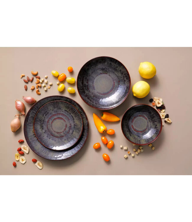 Bord 210 mm coupe stoneware Victory Bruin - Palmer | prijs & verp per 6 stuks