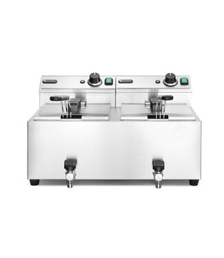 Hendi Friteuse 2x 8 ltr elektrisch met aftapkraan - Hendi