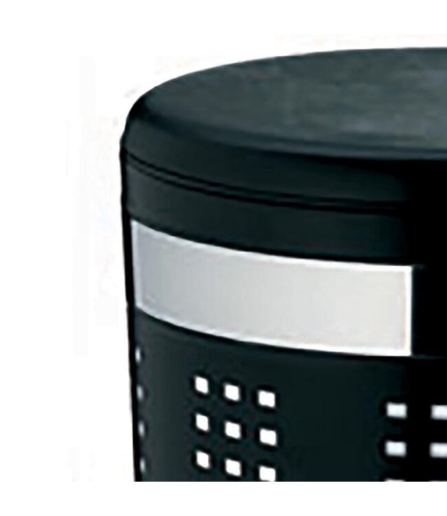 Wasbox met deksel zwart - Metaal 30,5 x 30,5 x 58 cm