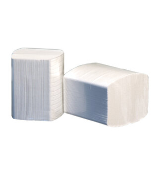 Toiletpapier 2-laags 22x11 cm cellulose wit losse vellen | prijs & verp per 10.000 vel