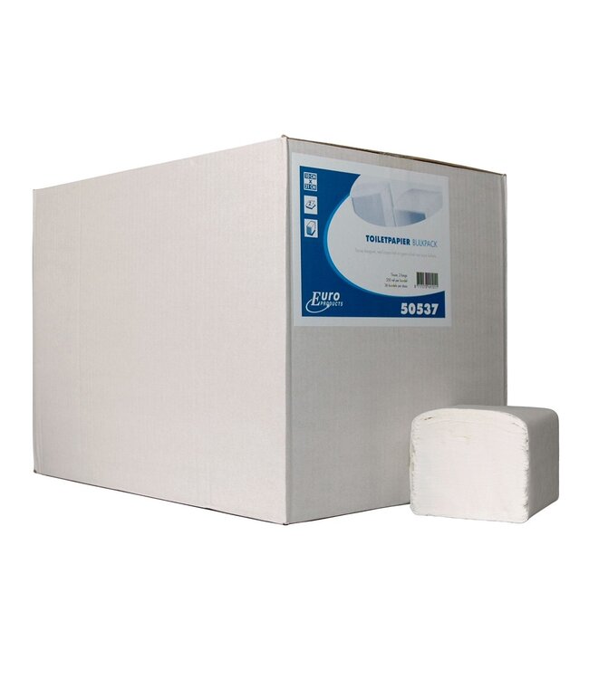Toiletpapier 2-laags 22x11 cm cellulose wit losse vellen | prijs & verp per 10.000 vel