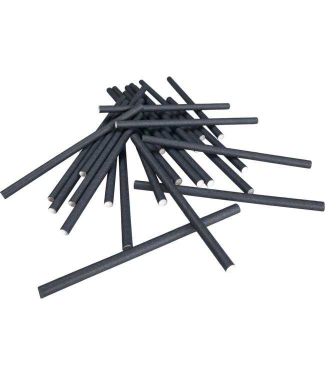 Rietje 150xØ7 mm zwart papier | prijs & verp per 500 stuks