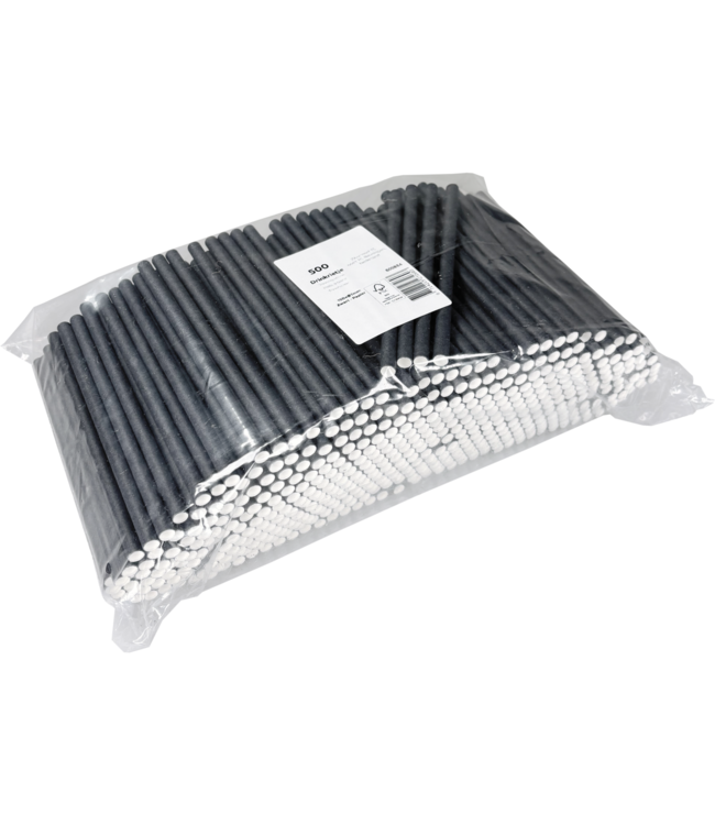 Rietje 150xØ7 mm zwart papier | prijs & verp per 500 stuks
