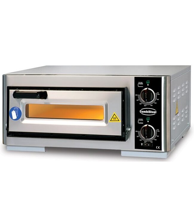 Pizzaoven 630x600x290 mm (bxdxh) 3,5kW/230V 1x Ø39 cm met 1 kamer met raam + verlichting  - Combisteel