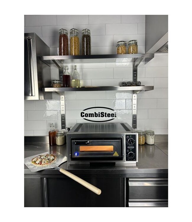 Pizzaoven 630x600x290 mm (bxdxh) 3,5kW/230V 1x Ø39 cm met 1 kamer met raam + verlichting  - Combisteel