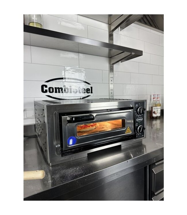 Pizzaoven 630x600x290 mm (bxdxh) 3,5kW/230V 1x Ø39 cm met 1 kamer met raam + verlichting  - Combisteel