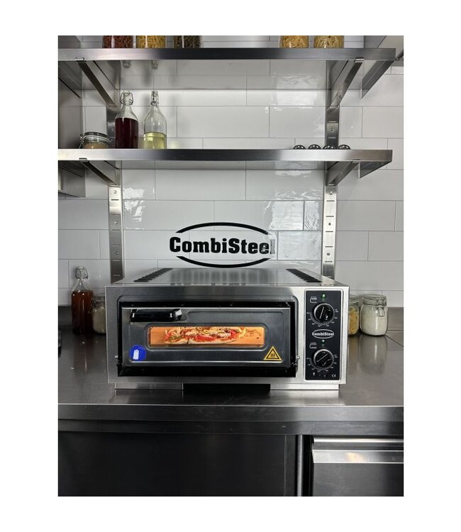 Pizzaoven 630x600x290 mm (bxdxh) 3,5kW/230V 1x Ø39 cm met 1 kamer met raam + verlichting  - Combisteel