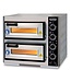 Combisteel Pizzaoven 630x630x530 mm (bxdxh) 7kW/400V 2x Ø39 cm met 2 kamers met raam + verlichting  - Combisteel