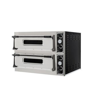 Hendi Pizzaoven 1365x968x745 (bxdxh) 18kW/400V 6+6x Ø35 cm 2 kamers Basic XL 66 - Hendi