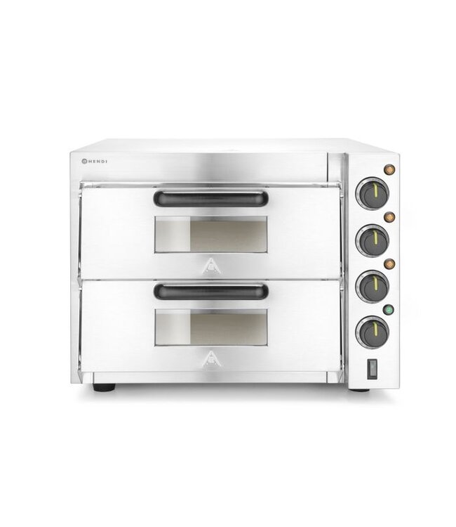 Pizzaoven 580x560x435 (bxdxh) 3.000W/230V 2 kamers Compact - Hendi