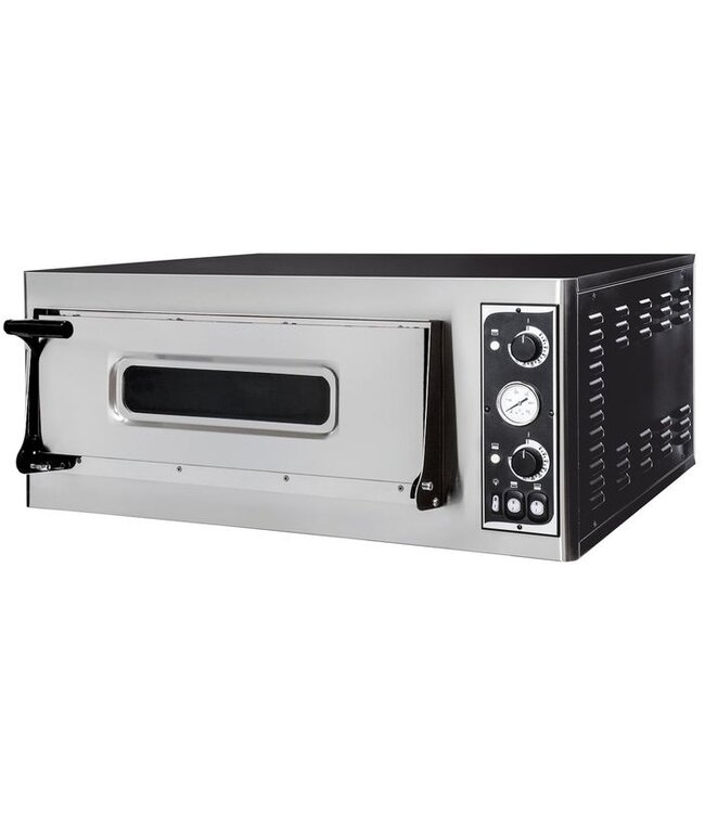 Pizzaoven 975x930x413 (bxdxh) 4,7kW/400V 4x Ø32 cm 1 kamer Basic 4 - Hendi