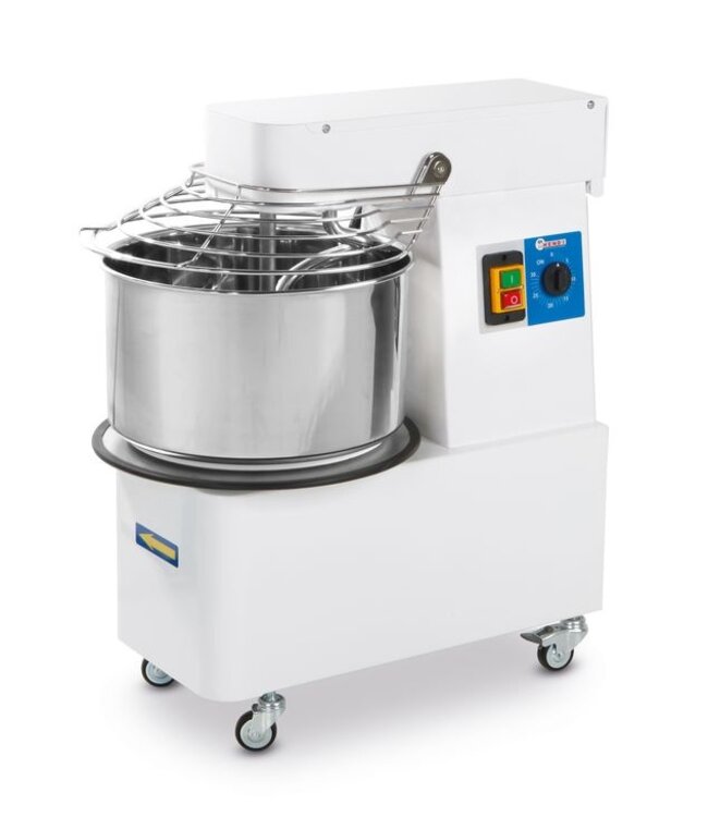 Spiraalmixer 22 ltr 378x690x730 mm (bxdxh) 750W/400V met vaste kop en mengkom - Hendi