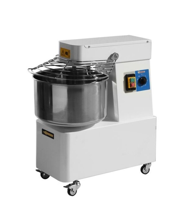 Spiraalmixer 32 ltr 431x740x804 mm (bxdxh) 1100W/400V met vaste kop en mengkom - Hendi