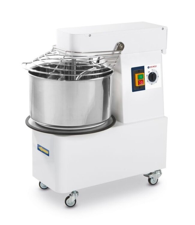 Spiraalmixer 32 ltr 431x740x804 mm (bxdxh) 1100W/400V met vaste kop en mengkom - Hendi