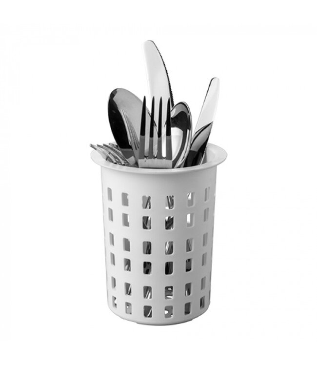 Bestekbeker Ø10x(h)14 cm wit kunststof