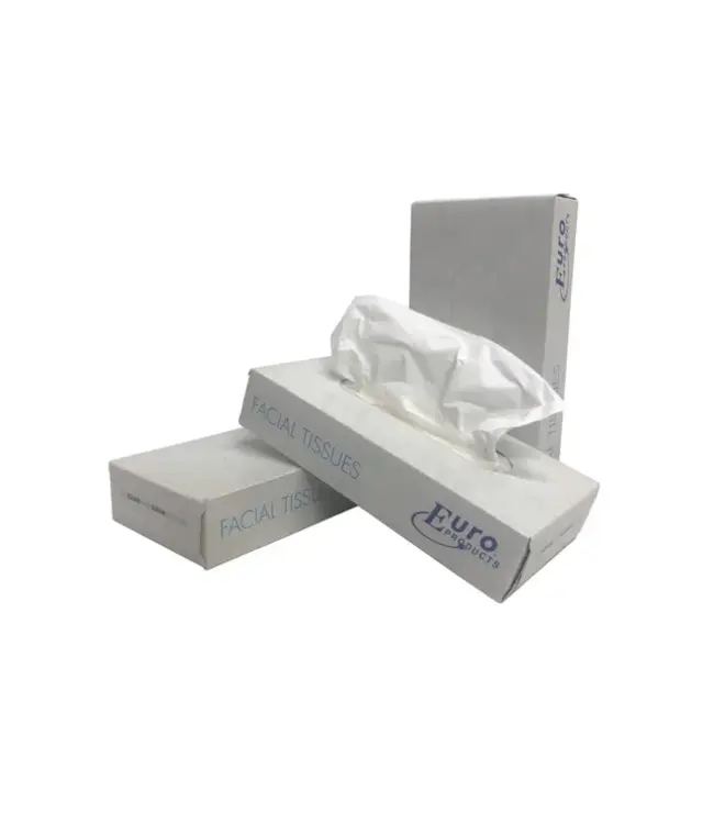 Facial tissue 20x19,5 cm 2-lgs wit | prijs & verp per 40 x 100 (4.000) stuks