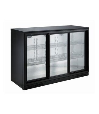 Combisteel Barkoeler zwart 3 Schuifdeuren 1335x500x900 mm (bxdxh) - Combisteel