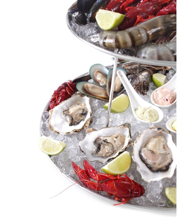 Zeevruchtenschaal Ø400/Ø300x(h)200 mm rvs met standaard - Hendi