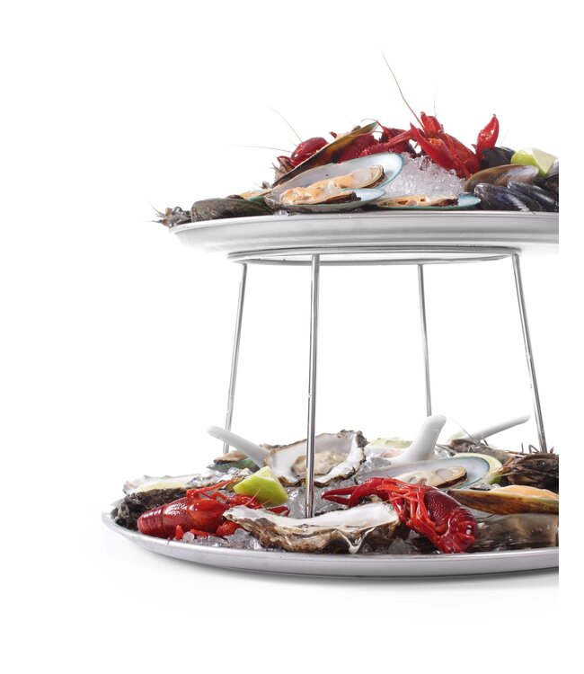 Zeevruchtenschaal Ø400/Ø300x(h)200 mm rvs met standaard - Hendi